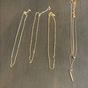 Gold Tone Layered Pendant Necklace - Women Jewelry